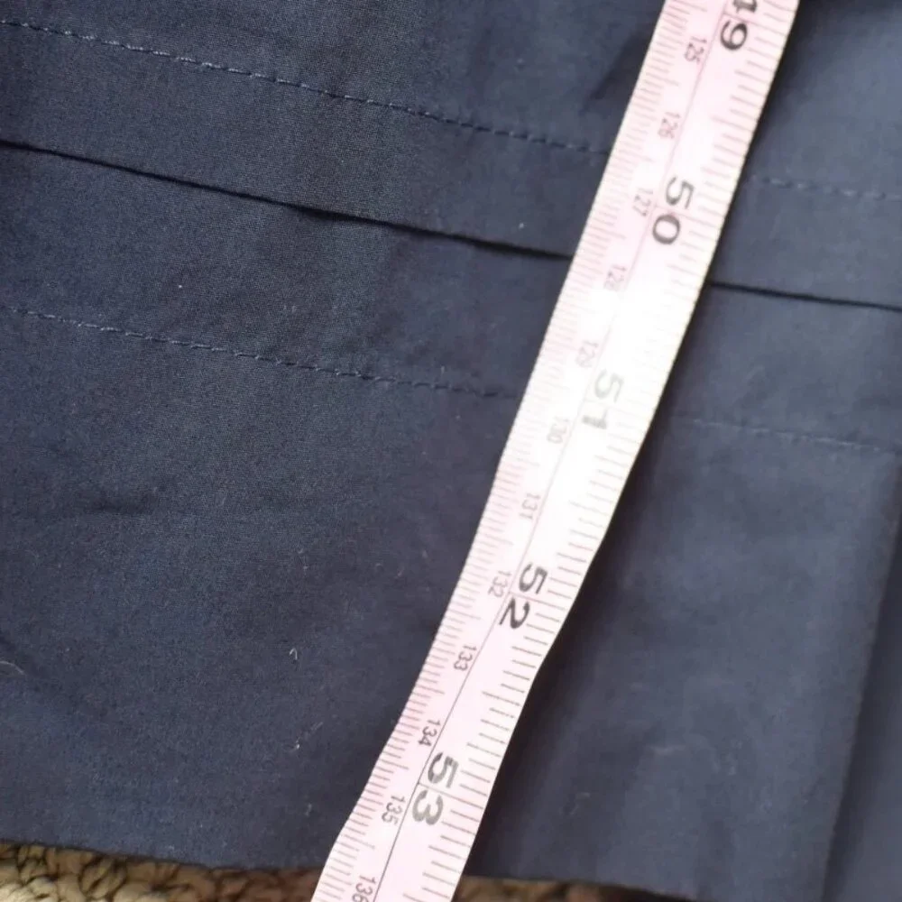 Quince Womens Med Large 100% Organic Cotton Poplin Tiered Maxi Dress Navy New - Picture 3 of 6